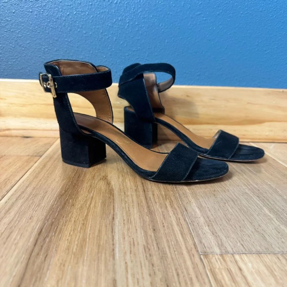 Arturo Chiang Hannan Black Block Heeled Sandals Size 8 - Picture 2 of 12